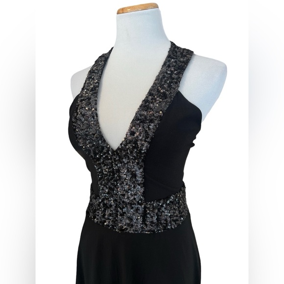 Dress the Population Black Floor Length Sequin Evening Gown Size L - Picture 8 of 8